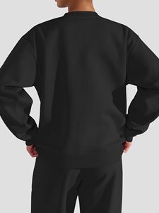 Otoño moda logotipo personalizado ropa Casual moda 2 piezas conjunto Jogger sudadera de gran tamaño pantalones de chándal conjunto de piezas de chándal Mujer - Product Image 2