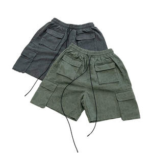 Short cargo en éponge française délavé à l'acide pour hommes Pantalon de survêtement en coton baggy à cordon de serrage personnalisé Streetwear Fabricant OEM - Product Image 1
