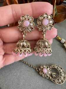 Diseñador de alta chapado en oro hermoso Kundan joyería gargantilla collar conjunto estilo de lujo fiesta bodas compromisos Aleación de circón - Product Image 3