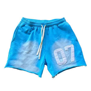 Short en coton 100 % de qualité supérieure, épais, délavé à l'acide, pour homme, séchage rapide, décontracté, sport, streetwear avec cordon de serrage - Product Image 1