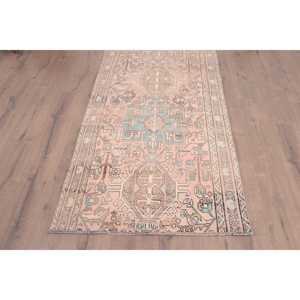 Turkish <b>Runner</b> <b>Rug</b>, 3.2x8.2 ft Vintage <b>Rug</b>, Pink Ombr Wool <b>Rug</b> - Product Image 2