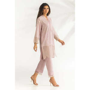 ชุดเซ็ตผ้าชีฟองปักลายแคมบริก รุ่น IPST-77138 เสื้อแขนสามส่วนและกางเกงขายาวทรงเข้ารูป ไซส์ XXL สำหรับฤดูใบไม้ผลิ/ฤดูร้อน - Product Image 1