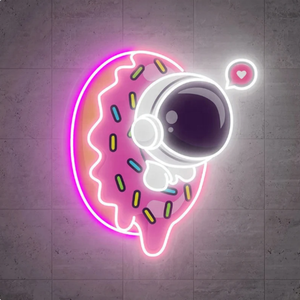 Letrero de neón impreso UV personalizado con forma de astronautas, letrero de luz LED, letrero de neón astronauta para decoración de iluminación de pared - Product Image 1