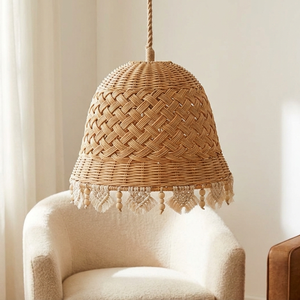Lampe suspendue en bambou ECONA, design moderne tissé à la main, écologique, légère, durable, pour une utilisation en intérieur, salon - Product Image 4