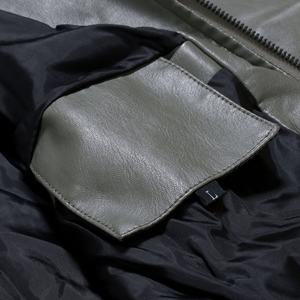 Hot Selling High Quality PU Leather Jacket <b>for</b> <b>Men</b> Stand Hooded Collar Full Zipper Winter Autumn Fashion Full <b>Arm</b> jacket <b>for</b> <b>men</b> - Product Image 4