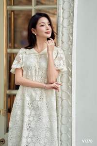 Vestido de maternidad floral minimalista anti-encogimiento elegante V1278 diseño personalizado Venta caliente ropa casual buena absorción fabricada - Product Image 4