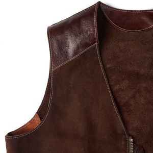 Buena calidad 100% cuero hecho nuevo diseño Chaleco de cuero de moda precio razonable Chaleco de cuero transpirable - Product Image 2