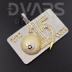 Cadena con Colgante de Diamante Cultivado en Laboratorio, Chapado en Oro sobre Plata 925, Personalizable, Estilo Clásico, para Hombre y Mujer - Product Image 2