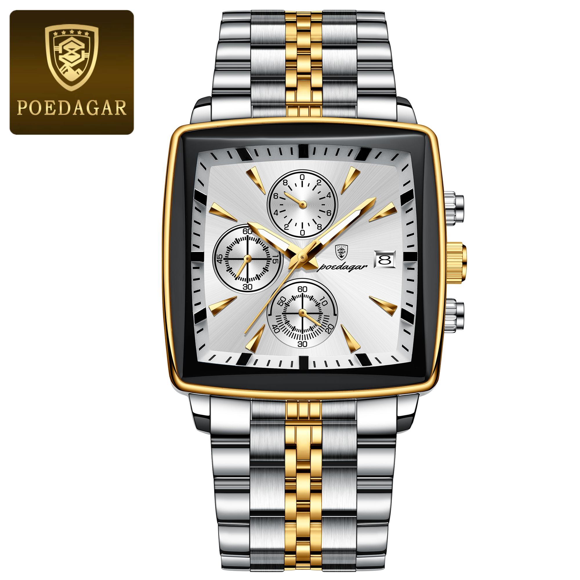 gold bezel +Silver dial