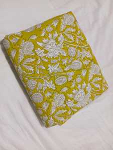 100% Cotton Hand Block Printed <b>Fabric</b> with Traditional <b>Indian</b> Designs Knitted Garments in Many Lightweight Colors Artisan-Made - Product Image 3