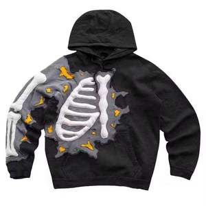 เสื้อฮู้ดดี้ผู้ชายผ้าฟลีซพิมพ์ลายได้ตามต้องการ ผ้าฝ้าย 100% ทรงปกติ มีกระเป๋า กันน้ำ ใส่ได้ในฤดูหนาว สไตล์สตรีทแวร์ ไหล่ตก ผ้าหนา - Product Image 6