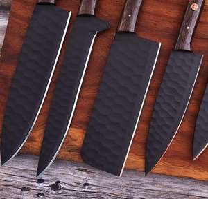 Ensemble de couteaux de chef professionnels en acier Damas fait main, 5 pièces, écologiques, utilitaires, en acier à haute teneur en carbone - Product Image 4