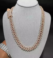 Collier ras du cou pour femme en argent sterling 925 avec moissanite certifiée 14 mm 16 carats, style cubain glacé, cadeau hindou