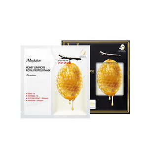 Masque facial en feuille JMSOLUTION HONEY LUMINOUS ROYAL PROPOLIS VITAMIN C PREMIUM, soin coréen pour la peau, traitement éclaircissant et hydratant - Product Image 1