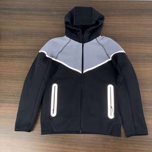 Sweat à capuche polaire technique d'hiver personnalisé avec logo, service OEM, décontracté, en coton épais, réfléchissant, pour homme, vêtement de sport - Product Image 6