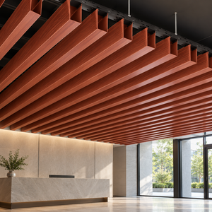 Plafonds carrés en PVC à grain de bois industriel personnalisés RMITMENT, imperméables, garantie 5 ans+, plafonds intégrés pour hôtels - Product Image 5
