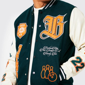 Arroz 100% Wool ustom broidery asketball arsity - Product Image 2