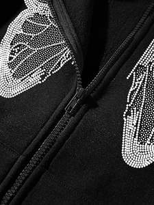 Sweat-shirt imprimé graphique surdimensionné Y2K pour femme sweat à capuche zippé papillon Vintage Baggy Grunge esthétique Alt Emo veste d'hiver ODM - Product Image 5