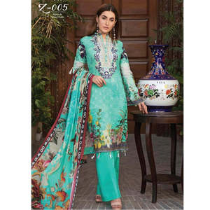 Traje de 3 piezas sin coser Zobia Noor con bordado digital - 005 - Product Image 2