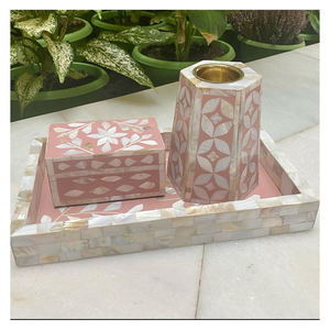 Decorative Medkhan Trendy <b>Bone</b> Mother of Pearl Bakhoor Burner Tray Set Multicolor MDF Resin & <b>Bone</b> Inlay Bakhoor Burner 2025 New - Product Image 1
