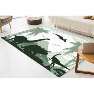 Tapis personnalisé dinosaure : Tapis antidérapant Dino, Décoration de chambre d'enfant, Tapis fin non tissé - Product Image 3