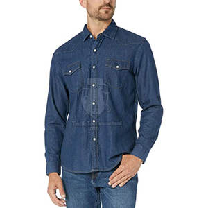 เสื้อเชิ้ตผู้ชาย ผู้จัดจำหน่ายมืออาชีพ ปกพับลง ผ้าฝ้าย สีพื้น ยีนส์ เสื้อเชิ้ตลำลองผู้ชาย ราคาสมเหตุสมผล - Product Image 5