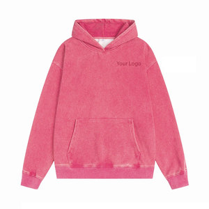 Vente directe d'usine, sweats à capuche délavés à l'acide, 100% coton, respirants et confortables pour l'hiver, logo personnalisé, couleur unie - Product Image 1