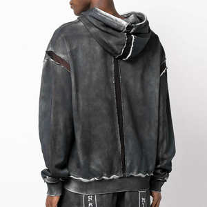 Nouveau style, nouvelle arrivée, taille personnalisée, sweat-shirt pour homme en coton mélangé, lavage à l'acide, vente chaude, basiques, coupe régulière, sweat-shirt pour homme en coton mélangé, lavage à l'acide - Product Image 4