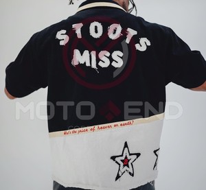 Custom Boxy Streetwear Applique Embroidery Logo Distressed Leather Vintage T-shirt <b>Zip</b> <b>up</b> <b>Polo</b> Shirt - Product Image 4