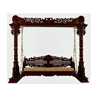 Balançoire en bois de teck de qualité supérieure avec coussin idéal pour le jardin extérieur ou le coin salon du balcon intérieur