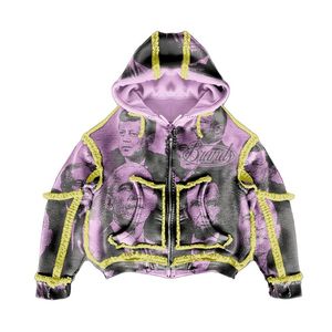 Diseñador de invierno Streetwear Sudadera con capucha con cremallera Impreso único Etiqueta privada Personalización de marca Ajuste de gran tamaño Unisex - Product Image 2