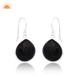 Meilleure vente de boucles d'oreilles en argent sterling naturel avec pierres précieuses en onyx noir pour femmes fabricant de bijoux personnalisés - Product Image 3
