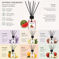 Diffuseur de parfum floral fruité à bâtonnets, diffuseur d'arôme liquide, désodorisant d'ambiance de niche pour toilettes et espaces intérieurs, longue durée