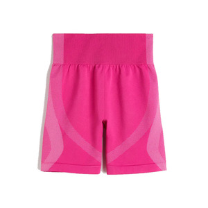 Fabricant de vêtements de fitness Short de yoga taille haute à coutures pour femmes Short de fitness personnalisé à motif tricoté rose pour femmes - Product Image 1