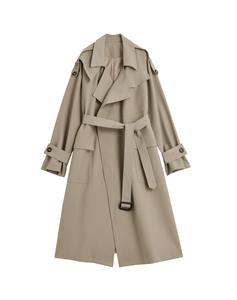 Wholesale Fashion Style Loose Fit Double Pocket <b>Trench</b> <b>Coat</b> Ladies Autumn Spring Lightweight <b>Long</b> <b>Trench</b> Outerwear 2025 - Product Image 2
