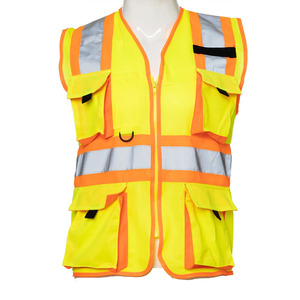 Chaleco de construcción de seguridad pública reflectante de diamantes de imitación transpirable de alta visibilidad con cinta reflectante - Product Image 1