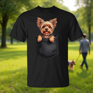 T-shirt Yorkshire Terrier Puppy in Your Pocket pour les amoureux des chiens, produit promotionnel - Product Image 3