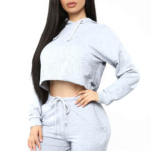 Sudaderas cortas transpirables antiarrugas personalizadas para mujer estilo de calle de tela suave a la venta - Product Image 1