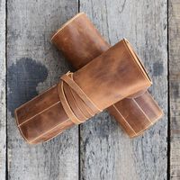 Rustique pur cuir robuste pliable Portable boîte à outils rouleau couteau de cuisine ensemble étui chasse Style organisateur qualité sacs à outils
