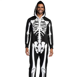 Disfraz de esqueleto adulto suave y duradero de primera calidad, forro polar transpirable para cosplay y fiestas temáticas - Product Image 2
