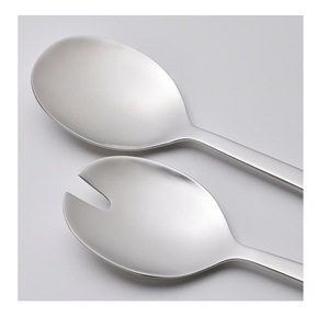Cuchara para servir ensalada de diseño fresco 2025, servidor de ensalada de plata, juego de plata de acero con espejo, cubiertos, juego de cubiertos hechos a mano de pulido sólido - Product Image 2