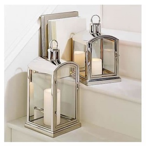 Expensive High Quality Metal <b>Lantern</b> Silver Modern Design Customized Handmade Portable Wedding Party Christmas <b>Candle</b> <b>Holder</b> - Product Image 4