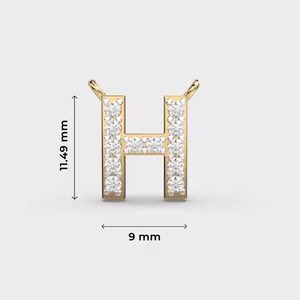 จี้เพชร 'H' สไตล์คลาสสิกสำหรับทุกเพศ & เครื่องรางเงินและชุบทองสำหรับงานปาร์ตี้เครื่องประดับชั้นดี - Product Image 4