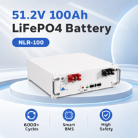 Système de stockage solaire Hope 5.12kWh 51.2V 100Ah LiFePO4 à montage en rack, 6000+ cycles, 98% DOD pour ESS domestique