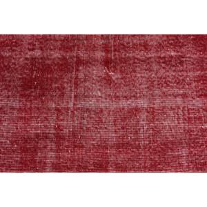 Alfombra de lana Roja turca Vintage con diseño de retazos rectangulares de 23x53 pies, Alfombra de habitación de área grande de látex de 10mm - Product Image 5