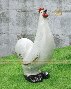 Estatua de pollo de cuello alto SH003AH hecha a mano de fibra de vidrio de poliéster Color personalizado diseño moderno rústico para decoración interior del hogar o jardín - Product Image 6