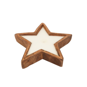 ชามไม้สำหรับตกแต่งเทียนรูปดาวสำหรับวันหยุดบ้านจัดแต่งทรงชามแป้งทำจากไม้สำหรับตกแต่งเทียน - Product Image 1