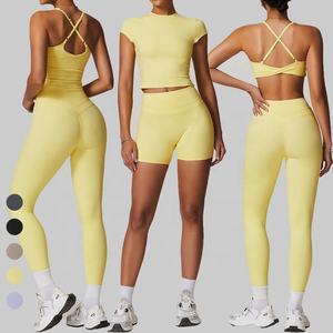 Nouvel ensemble de fitness personnalisé très demandé pour femmes, vêtements de sport taille haute, OEM, vente en gros de leggings de yoga à taille élastique de qualité supérieure - Product Image 1