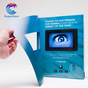 Superlieur Pantalla HD de 7 pulgadas Folleto de <span class=keywords><strong>video</strong></span> digital Pantalla de seda Impresión de troquelado para publicidad promocional Papel hecho - Product Image 5