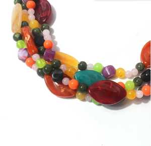 Personalizado de lujo hecho a mano de la mejor calidad de alto pulido hermoso ángulo de resina artesanía de moda collar de cuentas de resina para las mujeres - Product Image 2